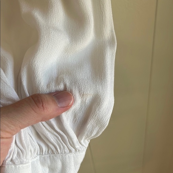 Zara Women's White Blouse Button Front Cuff Sleeve Office Career Wear Sz Med - Picture 10 of 10